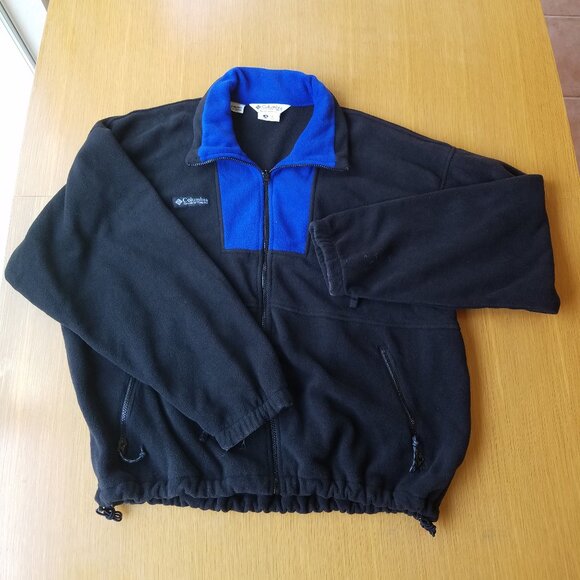 Columbia XL Full Zip Fleece Blue Black Jacket - Picture 9 of 13